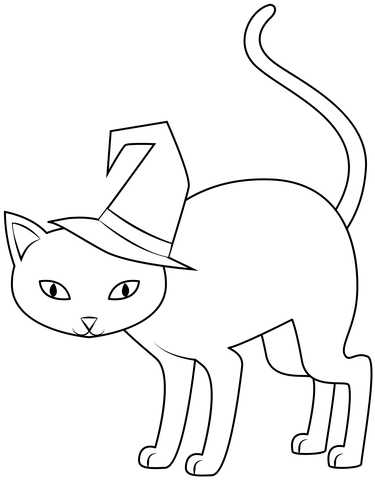 Halloween Cat Coloring Page